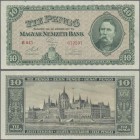 Hungary: Magyar Nemzeti Bank 10 Pengö 1926, P.90, very nice with stronger vertical fold at center and a few minor spots, Condition: VF. Very Rare!
 [...
