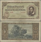 Hungary: Magyar Nemzeti Bank 20 Pengö 1926, P.91, very popular banknote in still nice condition, small graffiti at upper margin on front, lightly tone...