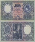 Hungary: Magyar Nemzeti Bank 1000 Pengö 1927 SPECIMEN, P.94s, three times perforated ”MINTA” at center and red serial number 934989, almost perfect co...