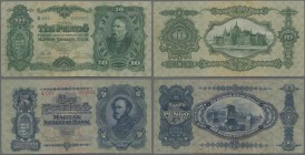 Hungary: Pair with 5 and 10 Pengö 1928/29, P.95, 96, both in nicely VF condition. (2 pcs.)
 [differenzbesteuert]