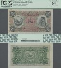 Iran: Kingdom of Persia 1 Toman ND(1890-1923) SPECIMEN, P.1bs with perforation ”Cancelled”, serial number A/A000001 and printers annotations at upper ...