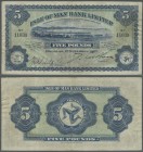 Isle of Man: 5 Pounds 1927, P.5 bwith several handling marks like folds, lightly yellowed paper and a few spots at right border, condition: F+
 [zzgl...