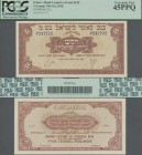 Israel: Bank Leumi Le-Israel B.M. 5 Pounds 1952, P.21a, soft vertical folds and tiny spots, PCGS graded 45 PPQ Extremely Fine. Rare in this condition!...