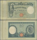 Italy: set of 5 notes 50 Lire 1943 P. 65, all in similar conditoin, used with folds, but still strongness and original colors in paper, no holes or la...