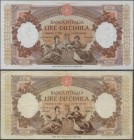 Italy: set of 2 notes 10.000 Lire 1951 and 1962 P. 89b, 89d, one in condition F and one in condition VF (not pressed !), nice set. (2 pcs)
 [differen...