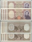 Italy: set of 9 notes 10.000 Lire 1966, 1973, 1964, 1968, all in similar condition, with light folds and handling in paper, pressed, strong paper, ori...