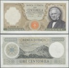 Italy: 100.000 Lire 1974 P. 100c Manzoni, S/N B 161128 B, light vertical folds in paper, probably pressed dry but still pretty crisp paper, original c...