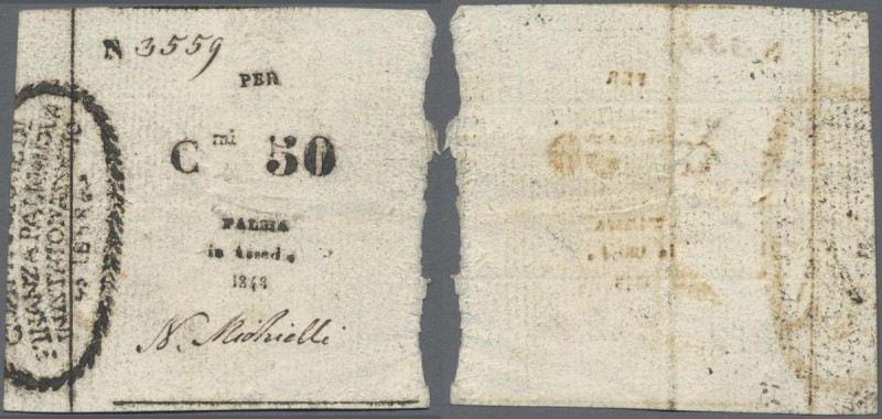 Italy: Commissione di Finanza, Palmanova, 50 Centisimi 1848, P.S245 (Richter B48...