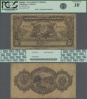 Jamaica: Government of Jamaica 5 Shillings L.1904 and 1918, P.32a with two serial numbers from the Eric P. Newman Collection, extraordinary rare and h...