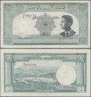 Jordan: 1 Dinar L.1949 (1952), P.6, still nice note with strong paper, probably pressed with some folds and lightly toned paper. Condition: F/F+
 [di...