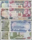 Kenya: Central Bank of Kenya set with 4 banknotes 20 Shillings 1989 P.25b (VF+/XF), 50 Shillings 1986 P.22d (XF), 50 Shillings 1988 P.22e (VF) and 50 ...
