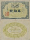 Korea: Bank of Chosen 50 Sen Taisho Year 5 (1916), P.22, highly rare and still in nice condition with stronger folds at center and a few minor spots, ...