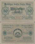 Latvia: Latwijas Walsts Kaşes 50 Rubli 1919, P.6, great condition with strong paper and bright colors, stronger vertical fold at center and some other...