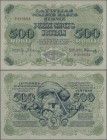 Latvia: 500 Rubli 1920, P.8c, highly rare banknote in excellent condition with a vertical fold at center and just a few minor creases in the paper. Co...