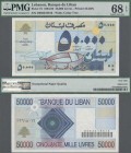 Lebanon: Banque du Liban 50.000 Livres 1994, P.73, not a rare note, but rare in this high grade PMG 68 Superb Gem UNC EPQ.
 [differenzbesteuert]