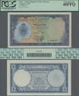 Libya: United Kingdom of Libya 1 Pound L.1951, P.9, excellent condition and great original shape, soft vertical fold at center, PCGS graded 40 PPQ Ext...