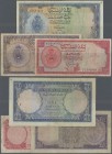 Libya: set of 3 notes containing ¼, ½ and 1 Pound L.1963 P. 23-35, all used with folds and creases, some softness in paper and light stain, the ¼ with...