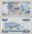 Malawi: Reserve Bank of Malawi 10 Kwacha 1992, P.25s with red overprint ”Specimen”, serial number AA000000 and Specimen number 000394 at lower left, C...