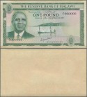 Malawi: The Reserve Bank of Malawi 1 Pound L.1964 unadopted uniface front trial on cardboard by Thomas De La Rue, P.NL, obviously taken from a present...