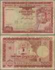 Mali: Banque de la République du Mali 5000 Francs 1960 (1967), P.10, lightly stained paper with small margin splits and tiny pinholes at center. Condi...