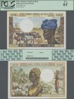 Mali: Banque Centrale du Mali 5000 Francs ND(1972-84), P.14e, completely unfolded, just a larger stained part at left of the note, PCGS graded 61 New....