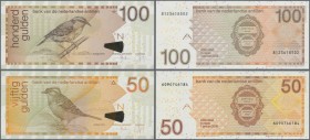 Netherlands Antilles: Pair with 50 Gulden 2006 P.30d (UNC) and 100 Gulden 2008 P.31e (UNC). (2 pcs.)
 [differenzbesteuert]
