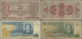 Netherlands New Guinea: The Government of Nederlands Nieuw-Guinea, very nice set with 3 banknotes comprising 2 ½ Gulden 1950 P.5 (F+), 1 Gulden 1954 P...