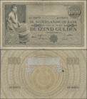 Netherlands: De Nederlandsche Bank 1000 Gulden 1919, P.42, margin split, small border tears and stain at lower left. Condition: F/F-
 [differenzbeste...