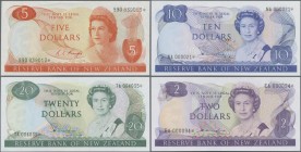 New Zealand: Reserve Bank of New Zealand very rare set with 8 replacement notes, all with ”*” suffix, comprising 4x 1 Dollar ND(1967-81) with signatur...