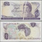 New Zealand: Reserve Bank of New Zealand 2 Dollars ND(1977-81), signature: Hardie, P.164d, Error note with large vertical paper crease on front and ba...