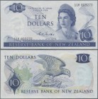 New Zealand: Reserve Bank of New Zealand 10 Dollars ND(1968-75), signature: Wilks, P.166b, Error note without underprint color on front, still great c...
