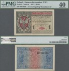 Poland: State Loan Bank, German Occupation WW I, 1 Marka 1917, title on front reads ”Zarząd jenerał-gubernatorstwa ...”, P.2, black serial number B994...
