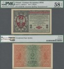 Poland: State Loan Bank, German Occupation WW I, 2 Marki 1917, title on front reads ”Zarząd jenerał-gubernatorstwa ...”, P.3, black serial number A572...