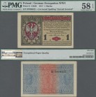 Poland: State Loan Bank, German Occupation WW I, 1 Marka 1917, title on front reads ”Zarząd Generał-gubernatorstwa ...”, P.8, black serial number B700...
