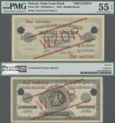 Poland: State Loan Bank 500.000 Marek 1923 SPECIMEN, P.36s with red overprint ”WZOR” and ”Bez wartosci”, serial number ”Serja X N° 012345 N°678900”, p...