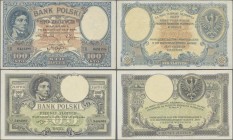 Poland: Pair with 100 Zlotych 1919 (F+/VF) and 500 Zlotych 1919 (XF+/aUNC), P.57, 58. (2 pcs.)
 [differenzbesteuert]