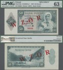 Poland: Bank Polski 50 Zlotych 1939 unissued series SPECIMEN, P.88s, with red overprint ”WZOR” and additional overprint ”Specimen”, serial number 0000...