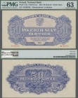 Poland: 50 Zlotych 1944, last word in text spelled as ”OBOWIAZKOWE”” (correct, Printer: Narodowy Bank Polski), P.115a, serial number At889330, PMG gra...