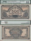 Poland: 500 Zlotych 1944 SPECIMEN, last word in text at lower margin spelled as ”OBOWIAZKOWYM” (error by Printer Goznak, Moscow), P.118s with cross ca...