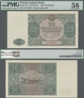Poland: 20 Zlotych 1946, P.127, serial number A1047971, PMG graded 58 Choice About Unc.
 [differenzbesteuert]