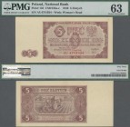 Poland: 5 Zlotych 1948, P.135, serial number AU 4741924, PMG graded 63 Choice Uncirculated.
 [differenzbesteuert]