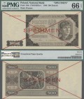 Poland: 500 Zlotych 1948 SPECIMEN, P.140s, with cross cancellation, single letter serial number A123456 and A789000, perfect condition, PMG graded 66 ...