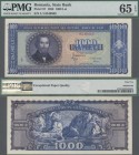 Romania: Banca Republicii Populare Române - Banca de Stat 1000 Lei 1950, P.87 in perfect condition, PMG graded 65 Gem Uncirculated EPQ.
 [differenzbe...