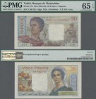 Tahiti: Banque de l'Indochine – Papeete 20 Francs ND(1954-58), P.21b, perfect condition and PMG graded 65 Gem Uncirculated EPQ.
 [differenzbesteuert]...
