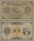 Taiwan: Bank of Taiwan Ltd. 5 Gold Yen ND(1914), P.1922, small border tears and tiny holes at center, Condition: F/F-. Rare!
 [differenzbesteuert]