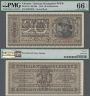Ukraina: Zentralnotenbank Ukraine 20 Karbowanez 1942, P.53, PMG 66 Gem Uncirculated EPQ. Rare in this grade!
 [differenzbesteuert]