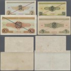 Vietnam: Vietnam, Ho Chi Minh Trail, Military Commodity Coupons, third series set with 1 (F), 2 (F), 5 (VF+) and 10 (F+) Sôn, all with diagonal lines ...