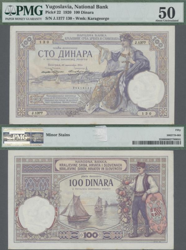 Yugoslavia: Kingdom of Serbs, Croats and Slovenes 100 Dinara 1920, P.22, excelle...