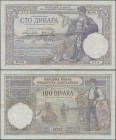 Yugoslavia: Huge lot with 50 banknotes 100 Dinara 1929, P.27b in about F to VF condition. (50 pcs.)
 [differenzbesteuert]
