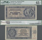 Yugoslavia: National Bank of Yugoslavia 500 Dinara 1950, P.67W, unissued series, excellent condition with a few minor spots, PMG graded 45 Choice Extr...